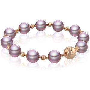 Luna-Pearls - 104.0555 - Armband - 585/-Geel goud met Zoetwater gekweekte parel
