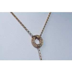 Luna-Pearls - Dames Colliers - 750 / - wit goud - parel - diamant - M_S1_AH--AN0092