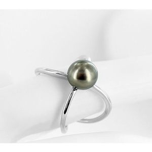 Luna-Pearls - Dames Ring - 585 / - geel goud - 585 / - wit goud - parel - 008.0478