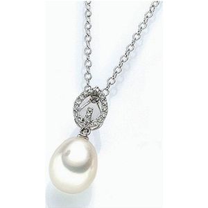 Luna-Pearls Zidzee Parels Hanger met Diamanten M_S3_AH
