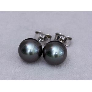 Luna-Pearls - Dames Oorknoppen - 585 / - geel goud - parel - O144
