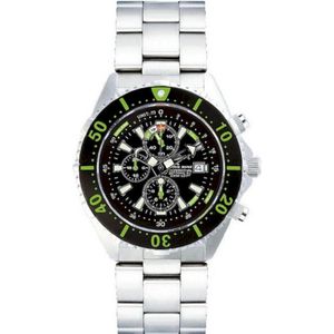 Chris Benz  Unisex horloge CB-C300-G-MB Chronograaf, Lichtwijzer, Stopwatch, Dieptemeter, dato, maximale dieptegeheugen