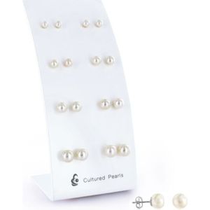 Luna-Pearls - Oorbellen - Assortiment - 585 witgoud Zoetwatercultuurparel Bouton