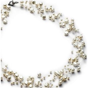 Luna-Pearls - Dames Colliers - 925 / - zilver - parel - HKS177