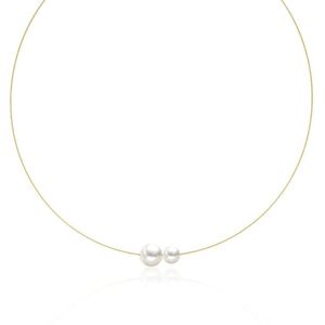 Luna-Pearls - 216.0919 - Ketting - 585/-Geel goud met Zoetwater gekweekte parel