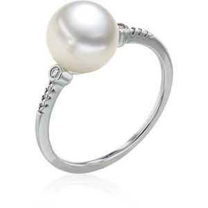 Luna-Pearls - 005.1075-53 - Ring - 750/-Geel goud met Zoetwater gekweekte parel - Maat 53