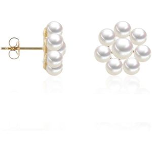 Luna-Pearls - 311.2092 - Oorbellen - 750/-Wit goud met Zoetwater gekweekte parel en Diamanten