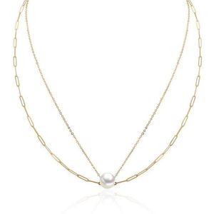 Luna-Pearls - 216.0960 - Ketting - 585/-Geel goud met Zoetwater gekweekte parel