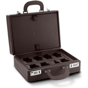 Scatola del Tempo - Horlogekast voor 16 horloges - VALIGETTA 16 chocolade