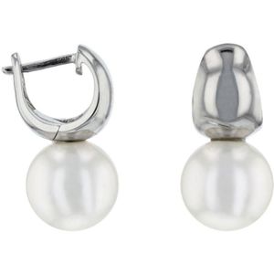 Luna-Pearls Oorbellen 925 zilver gerhodineerd zoetwater gekweekte parel hS1022