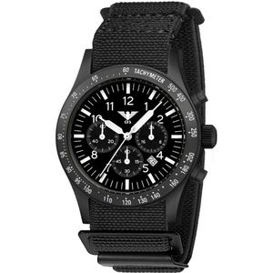 KHS - KHS.PLABSSC.DFB - Polshorloge - Heren - Solar - PLATOON Black Steel Solar Chronograph