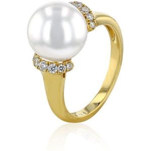 Luna-Pearls - 005.1063 - Ring - 585/-Geel goud met Zoetwater gekweekte parel