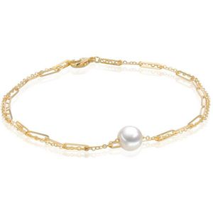 Luna-Pearls - 104.0652 - Armband - Dames - 18K Geelgoud - Zoetwater gekweekte parel 6-6,5 mm - 18 cm