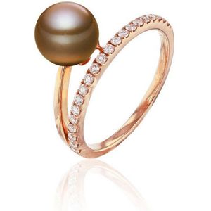 Luna-Pearls - 005.1088 - Ring - 750/-Roze goud met Zoetwater gekweekte parel