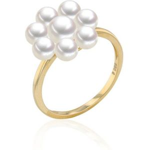 Luna-Pearls - 008.0622-54 - Ring - 750/-Wit goud met Tahiti gekweekte parel en Diamant - Maat 54
