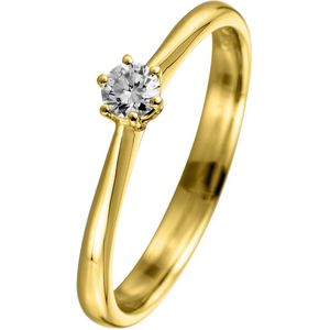 Diamantring - 18K 750/- geelgoud - 0.07 ct.