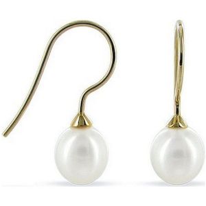 Luna-Pearls - 311.0682 - Oorbellen - Zoetwater gekweekte parel 7,5-8mm - 14K geelgoud