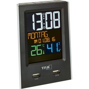 TFA Dostmann 60.2537.01 Radio Alarm clock Black Alarm times 1