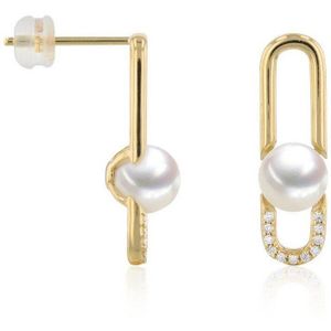 Luna-Pearls - 312.1670 - Oorbellen - 585/-Geel goud met Zoetwater gekweekte parel