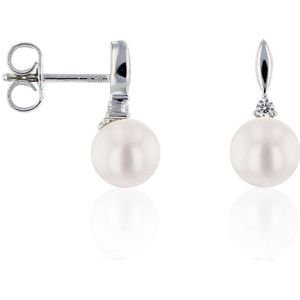Luna-Pearls - 312.1461 - Studio oorbellen - Zoetwater gekweekte parel 6-6,5mm - 14K witgoud