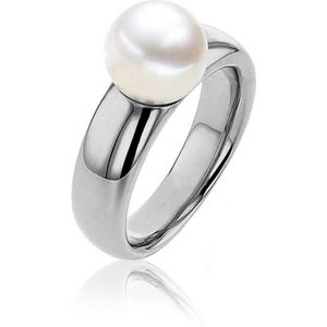 Luna-Pearls - 008.0530-53 - Ring - 750/-Geel goud met Zuidzee gekweekte parel en Diamanten - Maat 53