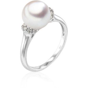 Luna-Pearls - 005.1071-53 - Ring - 585/-Geel goud met Zoetwater gekweekte parel - Maat 53