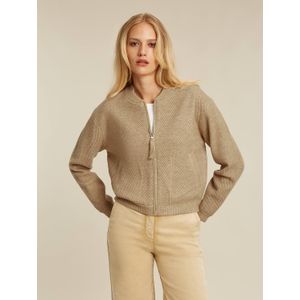 Beaumont DAAN cardigan - Camel heather - maat S  Bruin