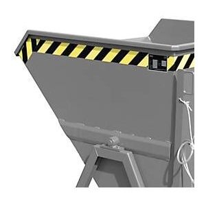 Spaanderkieperbak Bauer SKS 550, staal, grijs, B 1250 x D 1200 x H 1170 mm, 550 l, tot 1000 kg, rollen, aftapkraan, handmatige kiepinrichting