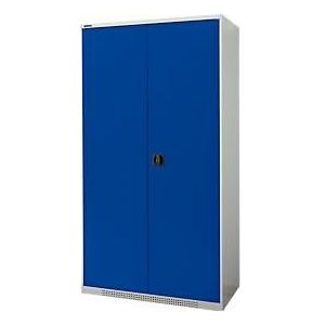 Schäfer Shop Genius draaideurkast FS, staal, met ventilatieopeningen, B 1055 x D 420 x H 1950 mm, 5 OH, lichtgrijs/ gentiaanblauw, tot 450 kg