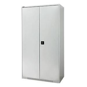 Schäfer Shop Genius zware werkkast FS, plaatstaal, B 1055 x D 520 x H 1950 mm, 5 OH, lichtgrijs, tot 1000 kg