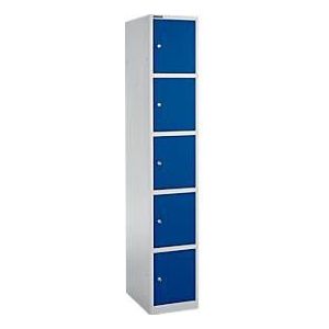 Lockerzuil, met cilinderslot, blank aluminiumkleurig/gentiaanblauw