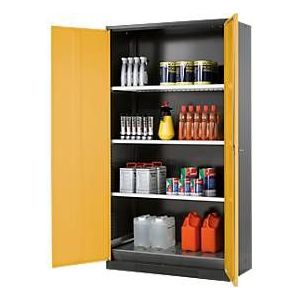 Chemicaliënkast, vleugeldeur, 3 legborden, 1055x520x1950 mm, veiligheid:
