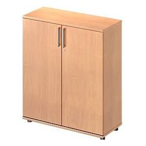 Draaideurkast TETRIS WOOD – B 1000 x D 421 x H 1160 mm (hoogte inclusief glijders) – 3 OH - beuken decor – ons merk Schäfer Shop Genius