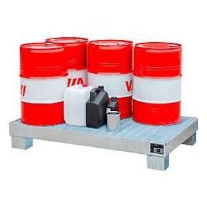 Lekbak AW60/3 M - 74 liter - L 1300 x B 800 X H 205 mm - met rooster - verzinkt