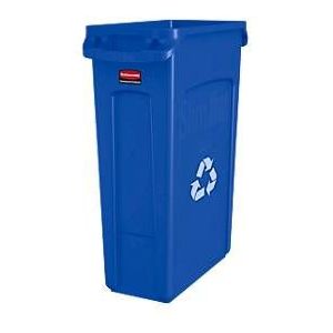 Slim Jim® afvalbak, 87 liter, blauw, met recyclingsymbool