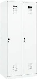 Garderobekast C+P Evolo Plus, 2 vakken, rechts scharnierend, veiligheidsdraaigrendel, B 800 x D 500 x H 1850 mm, verkeerswit/verkeerswit