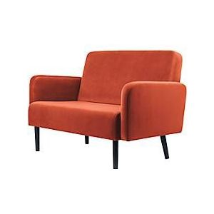 Tweezitsbank easyChair® van Paperflow LISBOA, fluwelen hoes roestkleurig, onderstel zwart, B 1240 x D 815 x H 830 mm.