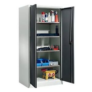 Schäfer Shop Select materiaalkast MSI 2509 S, versterkte uitvoering, tot 100 kg/plank, B 950 x D 500 x H 1935 mm, lichtgrijs/antracietgrijs
