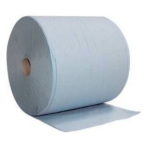Poetsdoekrol Basic Line, 2 rollen à 1000 vel, 2-laags, 380 x 360 mm, blauw