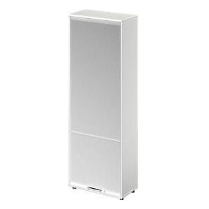 Schäfer Shop  Genius Roldeurkast met verticale roldeur TETRIS WOOD, 5,5 ordnerhoogten, H 2270 mm, hoogte incl. glijders, lichtgrijs