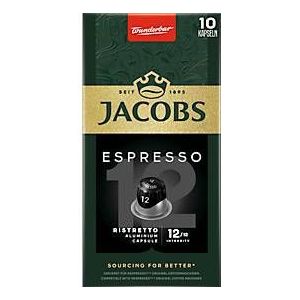 Jacobs Professional Espresso 12 Ristretto koffiecapsules, gebrande koffie, 10 x 52 g, compatibel met Nespresso®, gemalen