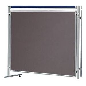 Franken verplaatsbaar wandbord ECO dubbelzijdig vilt, grijs, aluminium frame, 1200x1200 mm