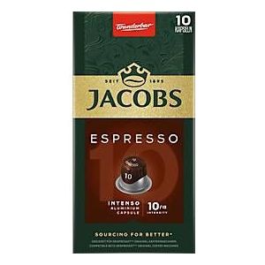 Jacobs Espresso 10 Intenso koffiecapsules, gebrande koffie, 10 x 52 g, geschikt voor Nespresso®, gemalen