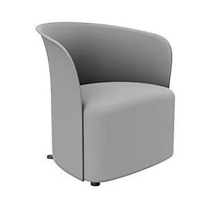 Clubfauteuil Paperflow CROWN, schuimrubberen bekleding, met poten, zithoogte 380 mm, B 730 x D 635 x H 690 mm, polypropyleen &amp; hardboard, grijze bekleding