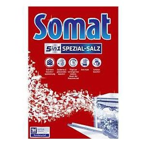 Somat 5-in-1 speciaal vaatwasserzout, 1,2 kg, grofkorrelig, antikalk actief, voor vaatwassers