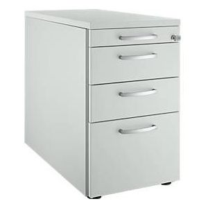 Schäfer Shop Genius sokkel 1336, met ronde handgreep, B 435 x H 717 mm, lichtgrijs/lichtgrijs/lichtgrijs