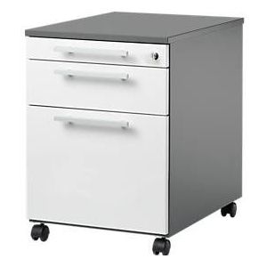 Schäfer Shop  Select Verrijdbaar ladeblok SET UP, afsluitbaar, B 432 x D 580 x H 595 mm, grafiet/wit