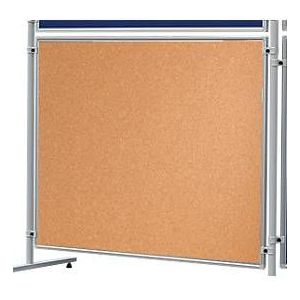 Franken verplaatsbaar wandbord ECO dubbelzijdig, kurk/kurk, aluminium frame, 1200x1200 mm