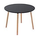 Bistrotafel Palomba, rond, 4-poots massief houten frame, Ø 1000 x H 750 mm, zwart/beuken