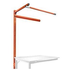 Opbouwframe met giek, Aanbouwtafel STANDAARD werktafel-/werkbank UNIVERSAL/PROFI, 1250 mm, roodoranje